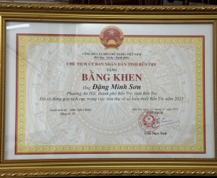 Bằng khen Cty XSKT Bến Tre